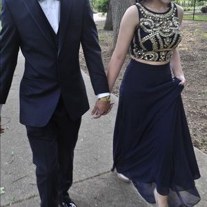 Navy blue prom dress